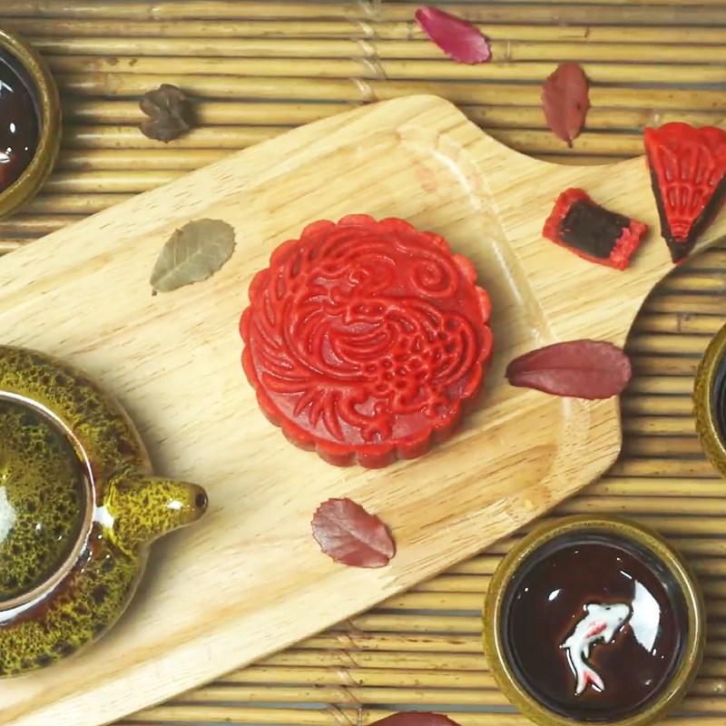 Bước 5 Thành phẩm Bánh trung thu Red Velvet nhân cà phê