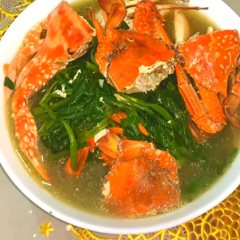 Bước 4 Thành phẩm Canh ghẹ rau muống