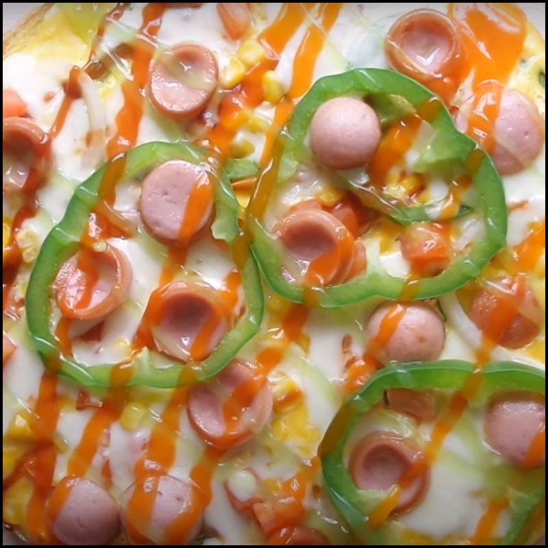 Bước 4 Thành phẩm Pizza trứng chiên