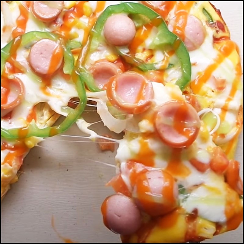 Bước 4 Thành phẩm Pizza trứng chiên