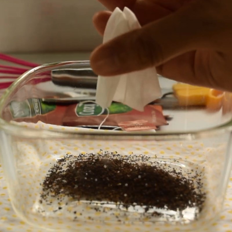 Bước 1 Trộn bột bánh Bánh bông lan trà đào