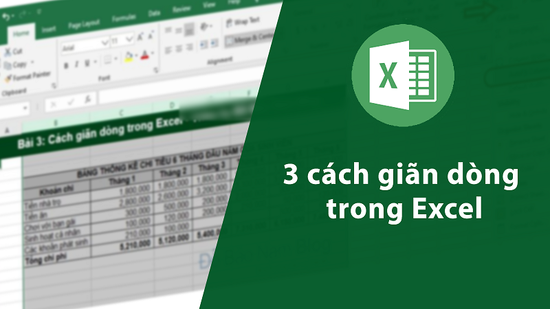 3 cách giãn dòng excel