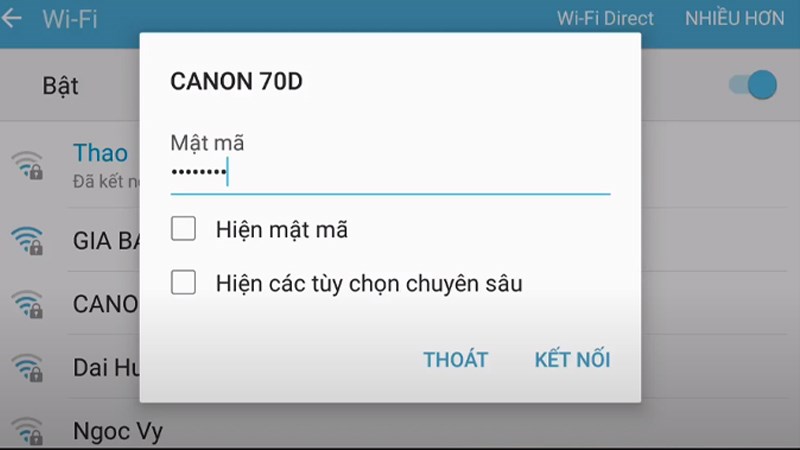 Cuối cùng bạn chỉ cần đến tên wifi mình vừa cài đặt nhập mật khẩu lúc đó việc kết nối đã hoàn thành rồi đó.