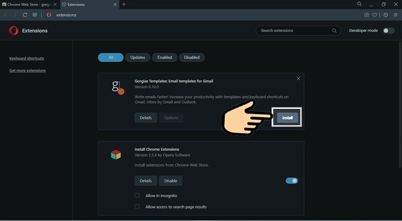 C&aacute;ch c&agrave;i đặt tiện &iacute;ch, extensions của Chrome l&ecirc;n Opera
