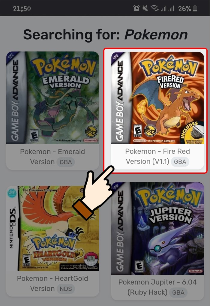 Truy cập vào link tải Pokemon GBA và chọn phiên bản mà bạn yêu thích