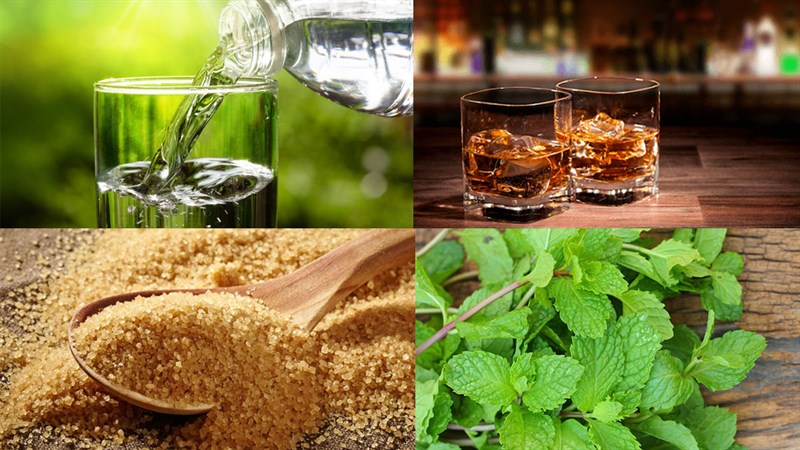 Nguyên liệu món ăn kem rượu whiskey đường nâu