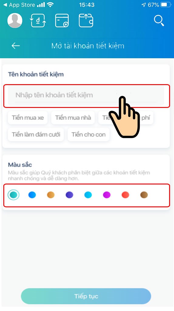 Tại giao diện 