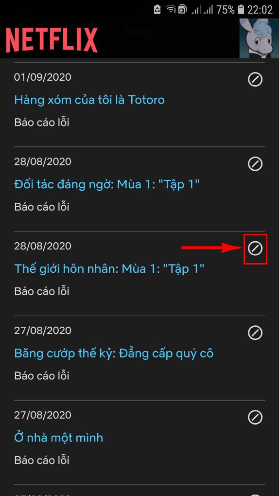 bạn h&atilde;y bấm v&agrave;o biểu tượng h&igrave;nh tr&ograve;n c&oacute; gạch ch&eacute;o ở b&ecirc;n phải
