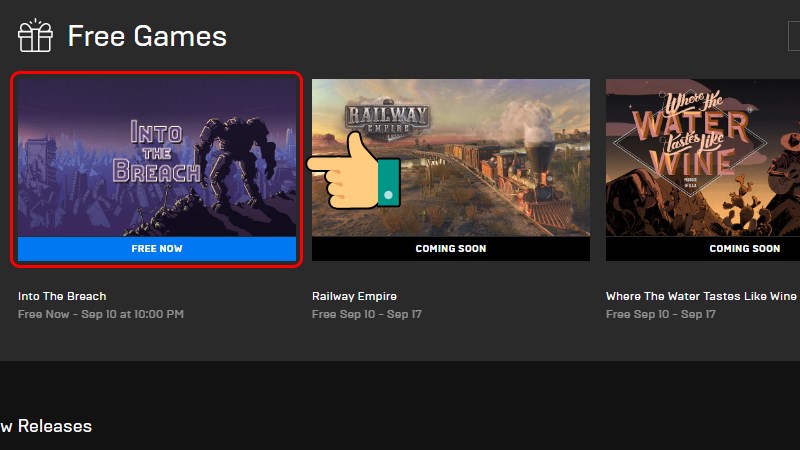 Bấm vào Into The Breach ở phần Free Game