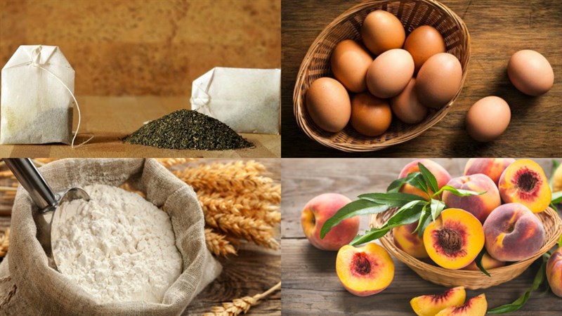 Nguyên liệu món ăn bánh bông lan trà đào