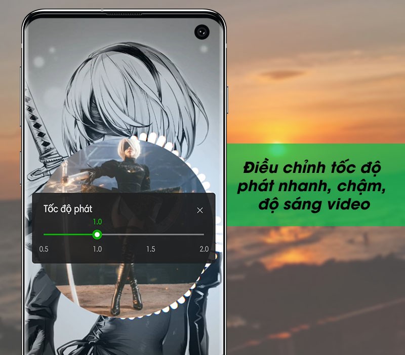 Điều chỉnh tốc độ phát nhanh, chậm, độ sáng video