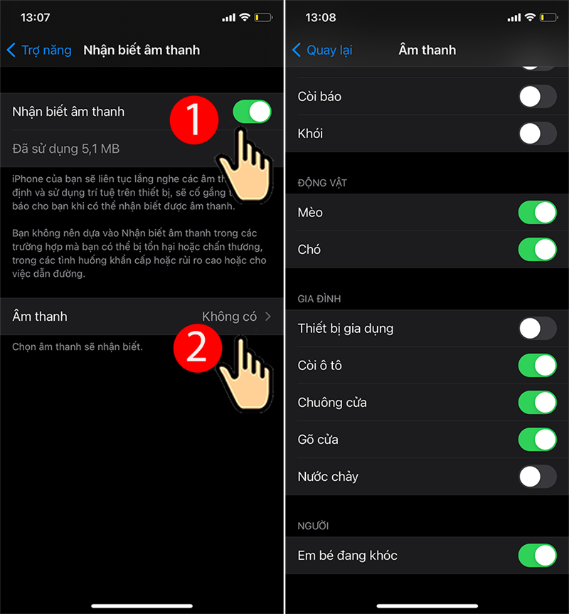 C&aacute;ch bật t&iacute;nh năng Nhận dạng &acirc;m thanh tr&ecirc;n iPhone chạy iOS 14