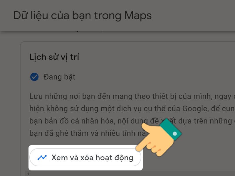 Bạn hãy nhấn vào Xem và xóa hoạt động