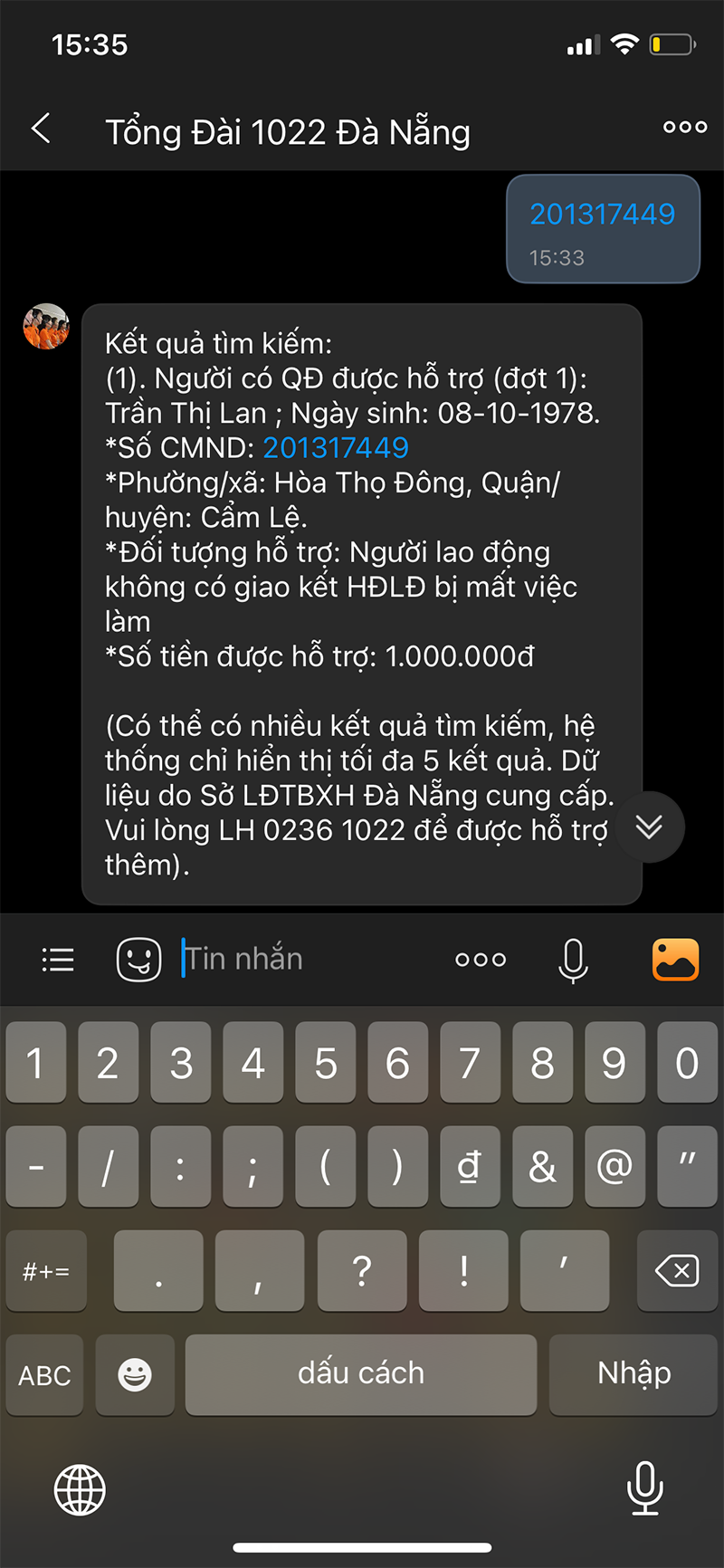 2 c&aacute;ch tra cứu người được nhận tiền hỗ trợ Covid-19 tại Đ&agrave; Nẵng