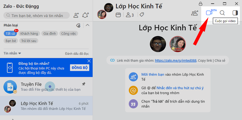Hướng dẫn dùng Zalo PC dạy học online
