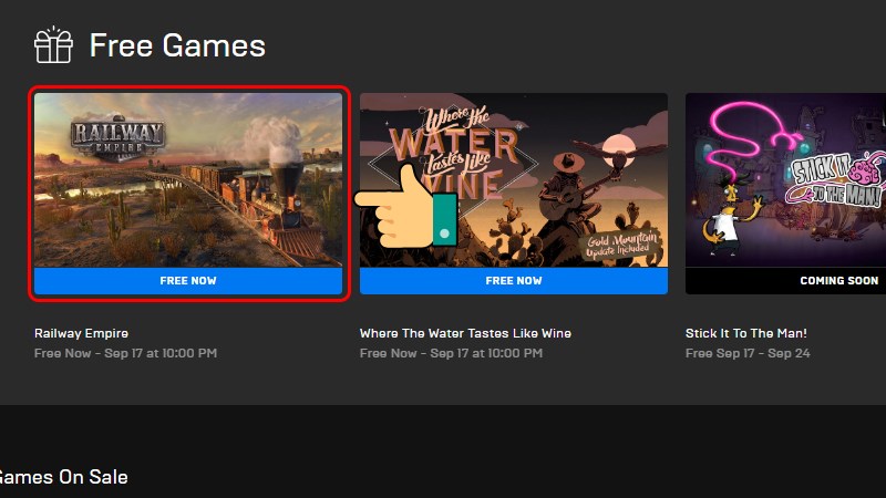 Bấm vào Railway Empire ở phần Free Game