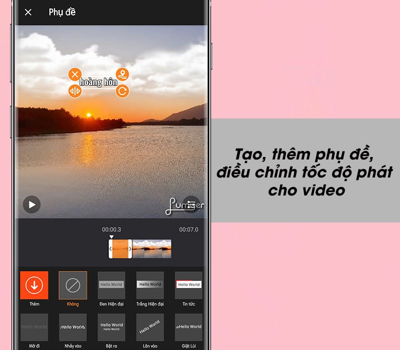 Tạo, thêm phụ đề, điều chỉnh tốc độ phát cho video