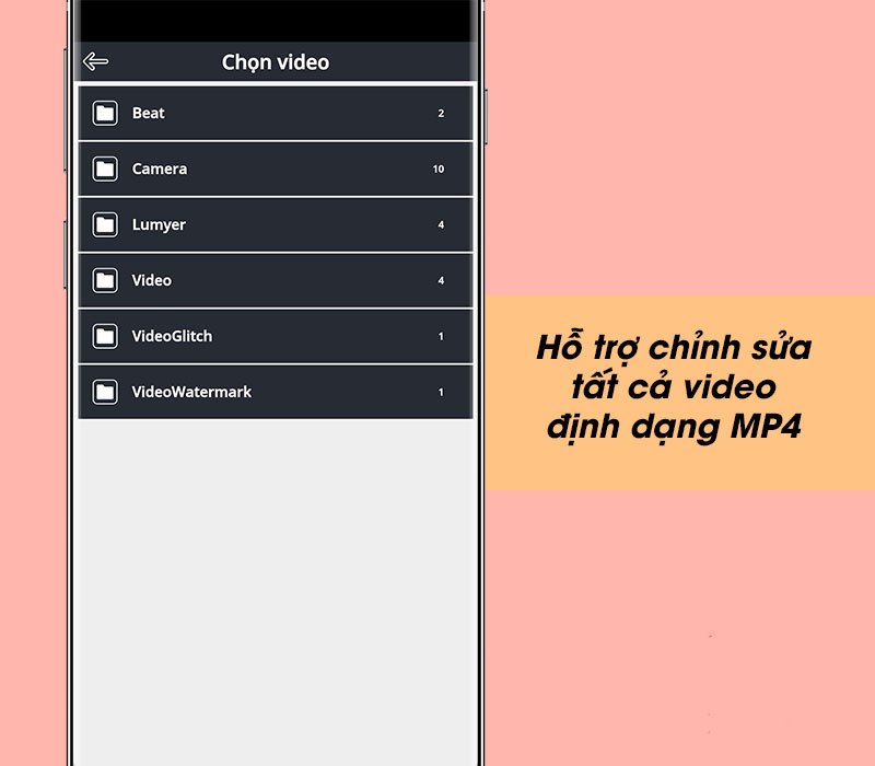 Hỗ trợ chỉnh sửa tất cả video định dạng MP4