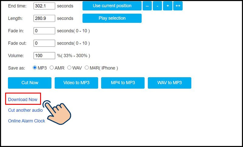 Chọn vào Download để tải đoạn nhạc đã cắt về thiết bị.