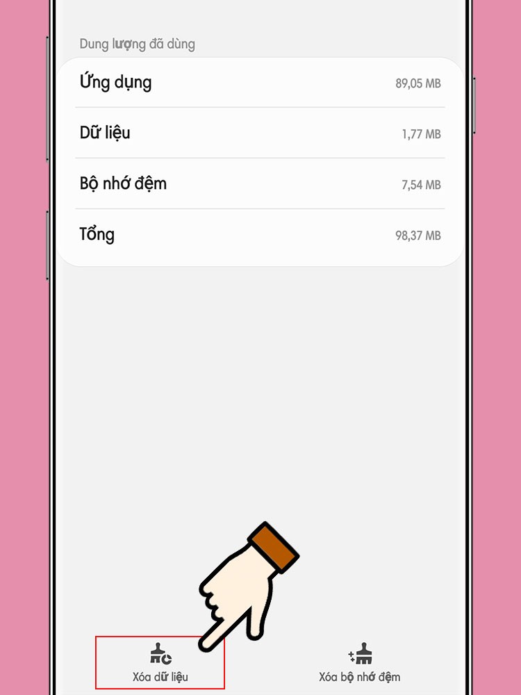 X&oacute;a dữ liệu.