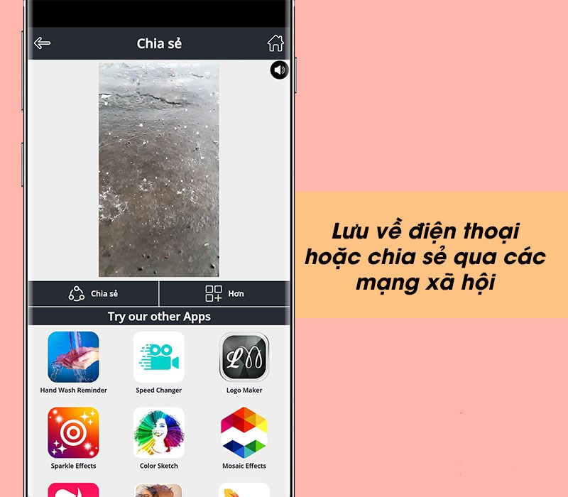 Lưu về điện thoại hoặc chia sẻ qua c&aacute;c mạng x&atilde; hội
