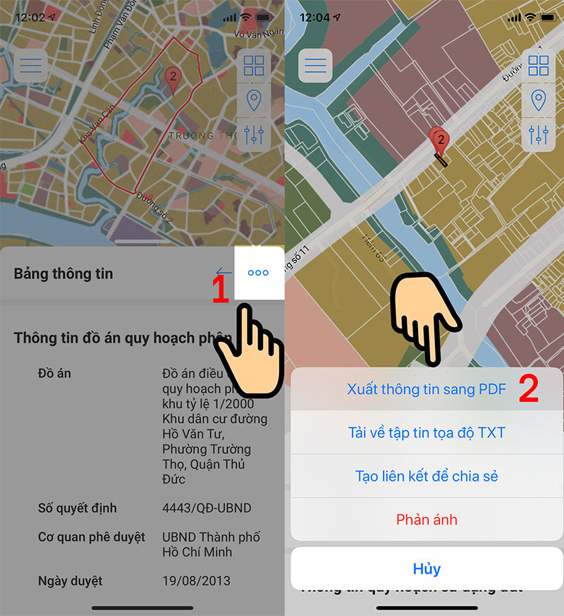 C&aacute;ch xem quy hoạch đất với app TTQH TP.HCM