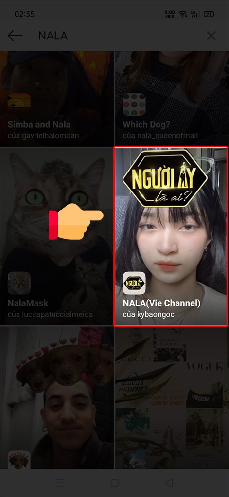 Chọn NALA (Vie Channel).