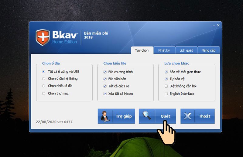 Mở phần mềm BKAV Home