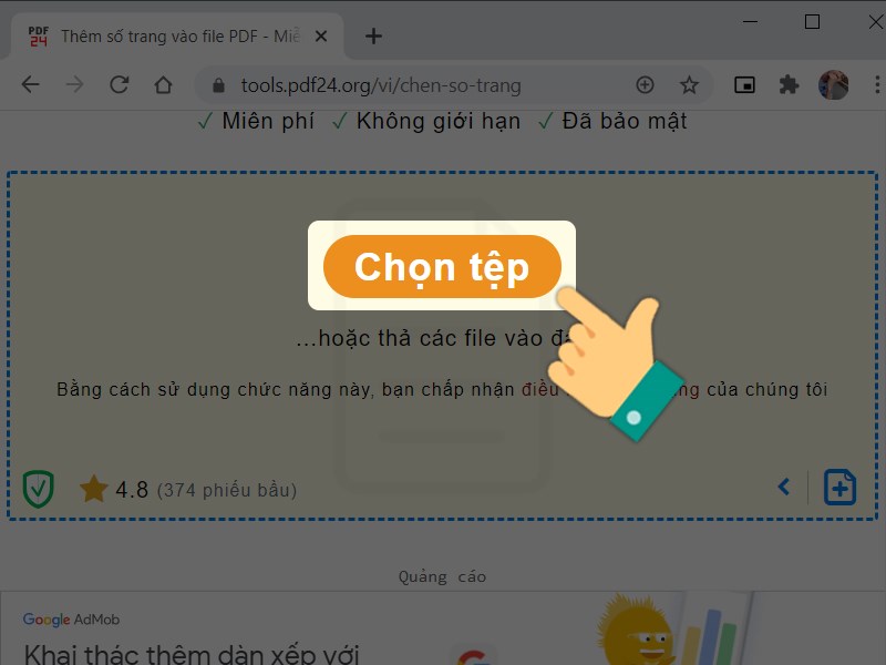 Nhấn Chọn tệp