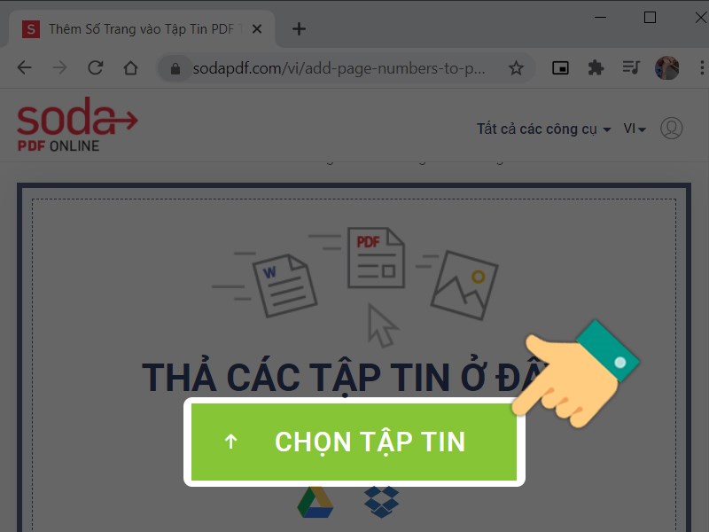 Nhấn Chọn tệp tin 