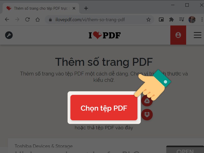 Nhấn vào Chọn tệp PDF 