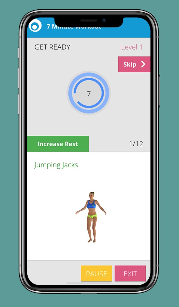 Động t&aacute;c hướng dẫn bằng ảnh động v&agrave; đếm thời gian tập