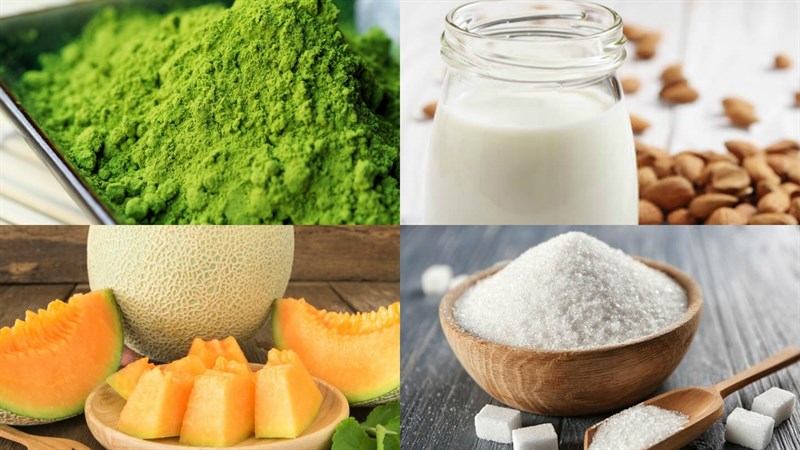 Nguyên liệu món ăn 3 cách làm sinh tố matcha