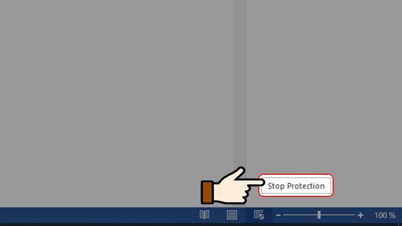 nhấn chọn Stop Protection