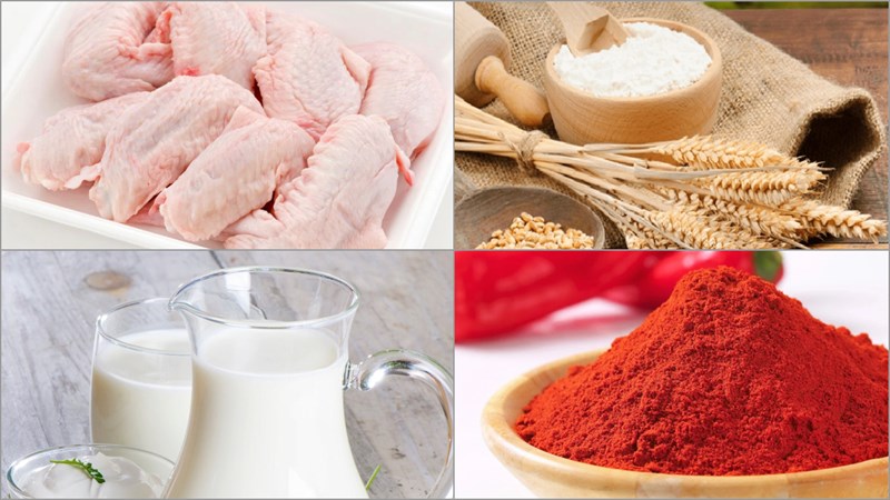 Nguyên liệu món gà chiên sữa tươi