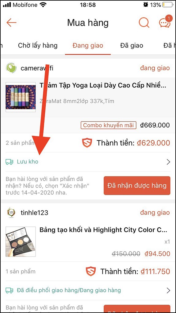  Đang giao