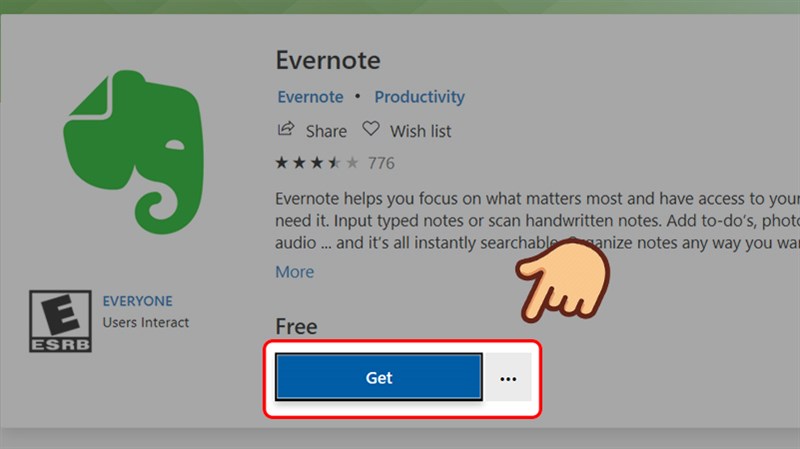Hướng dẫn tải Evernote th&ocirc;ng qua Microsoft Store 2