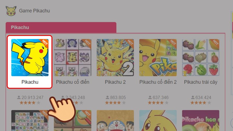 Hướng dẫn chơi Pikachu online trên web 2