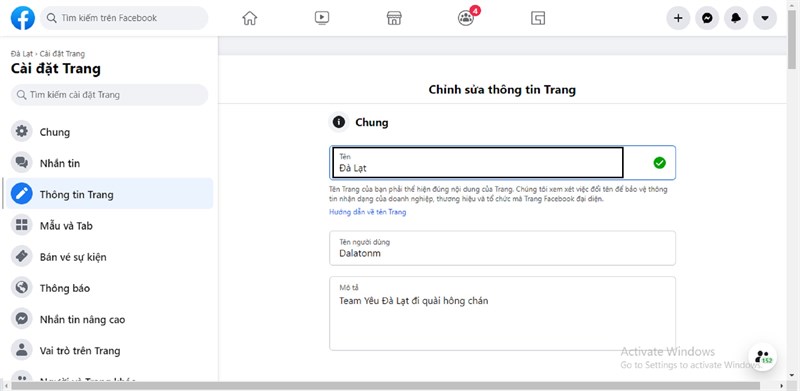 Cách đổi tên fanpage Facebook và lợi ích