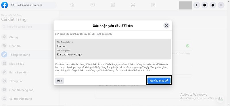 Cách đổi tên fanpage Facebook và lợi ích