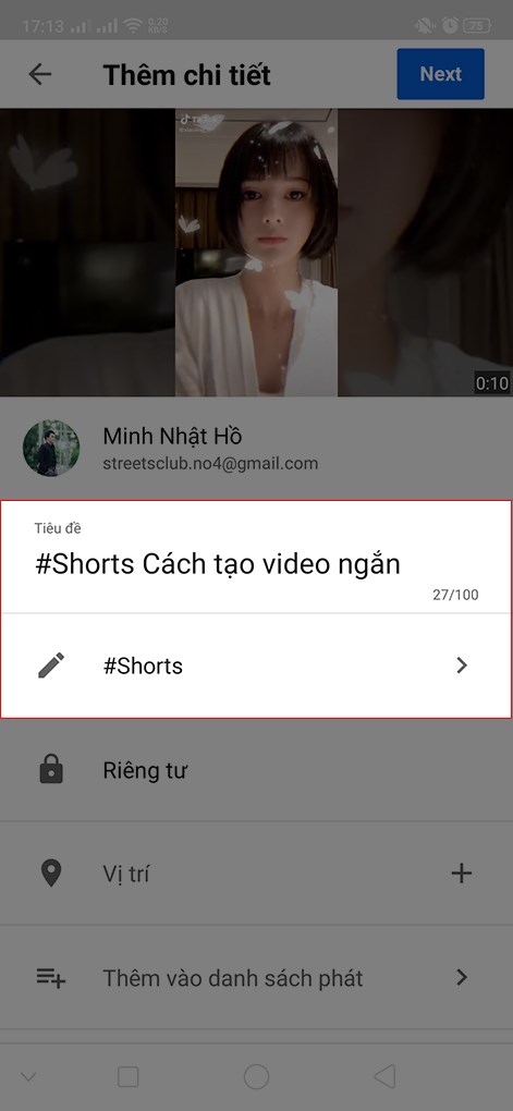 Thêm hashtag vào tiêu đề hoặc mô tả 