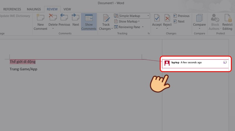 how to delete comments in word 2013