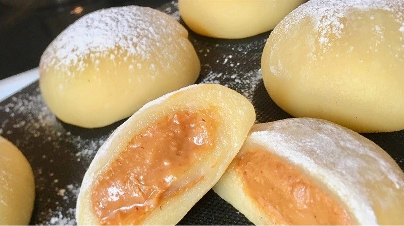 Bánh mochi nhân bơ đậu phộng