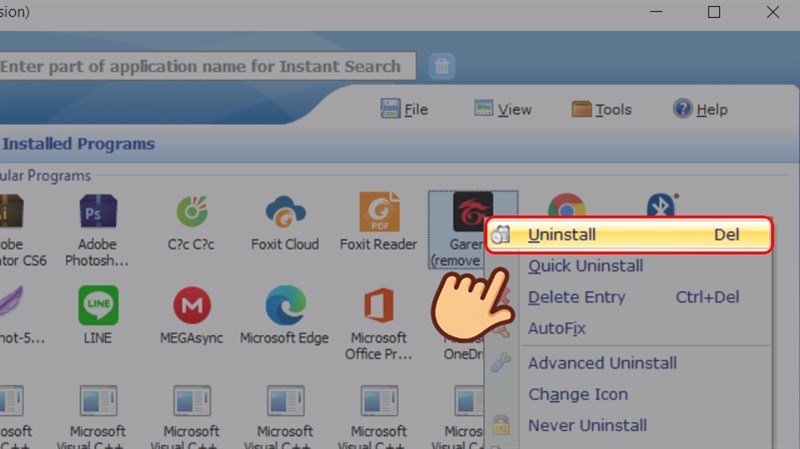 Gỡ Garena bằng Your Uninstaller