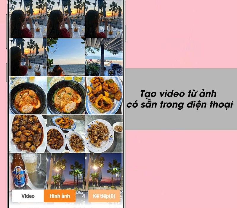 Tạo video từ ảnh có sẵn trong điện thoại