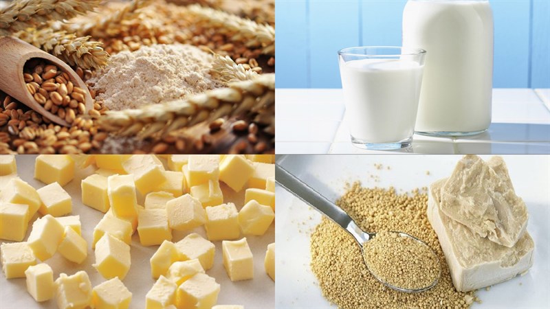 Nguyên liệu món ăn bánh mì đặc ruột bằng nồi chiên không dầu