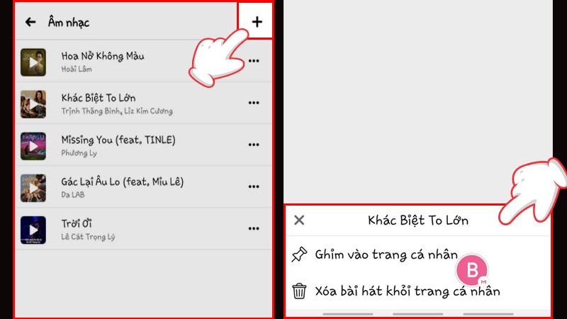 Cách thêm bài hát vào tiểu sử Facebook B7