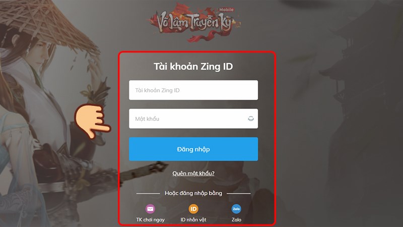 Hướng dẫn nạp thẻ game Võ Lâm Truyền Kỳ Mobile trên web 1