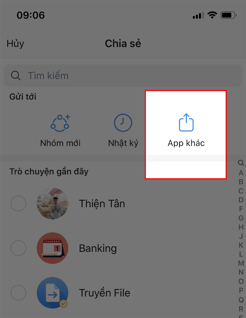 Chọn App khác