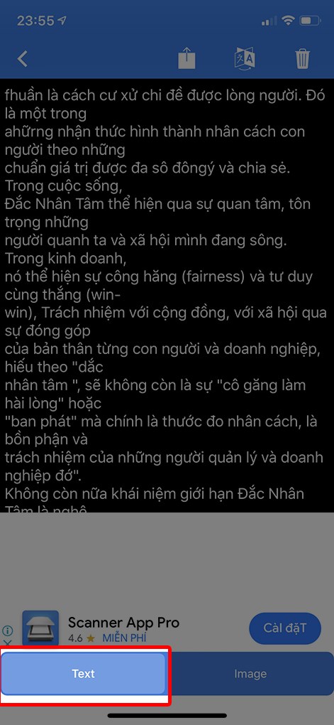 Chọn Text.